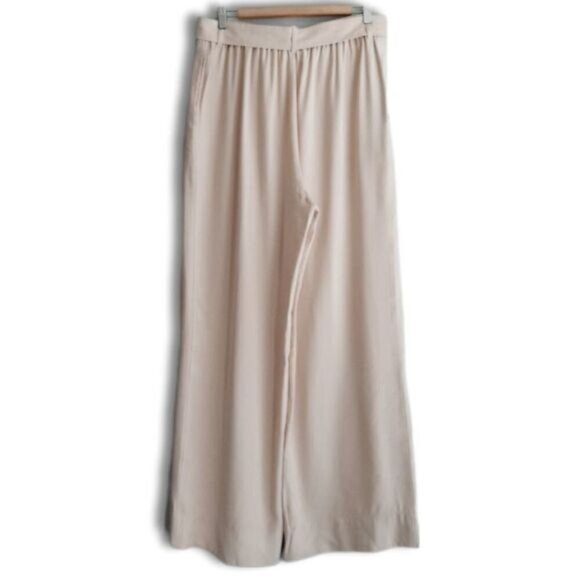 New JOE FRESH / Wide Leg Belted Trousers Light Cream Beige Sz 12 - Picture 5 of 10